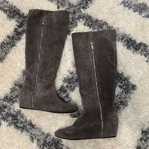 BGBGeneration Gray Suede Wedge Boot